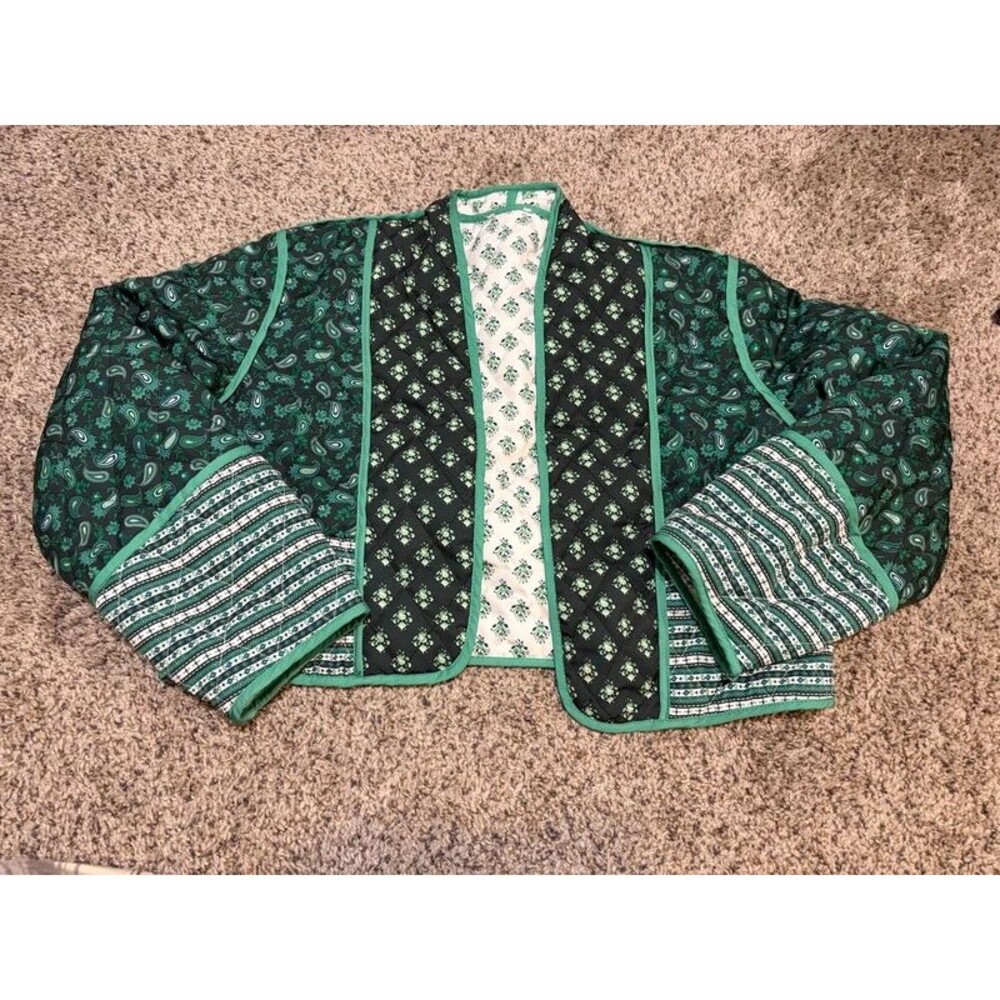 Sunday Up Reversible Paisley Quilted Crop Jacket